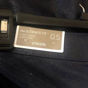 Chico’s Faux Suede Slim Pant - Navy